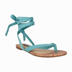 Nine West Tiedup Ankle Wrap Platte Sandalen LichtBlauw Nederland | NXS-367920